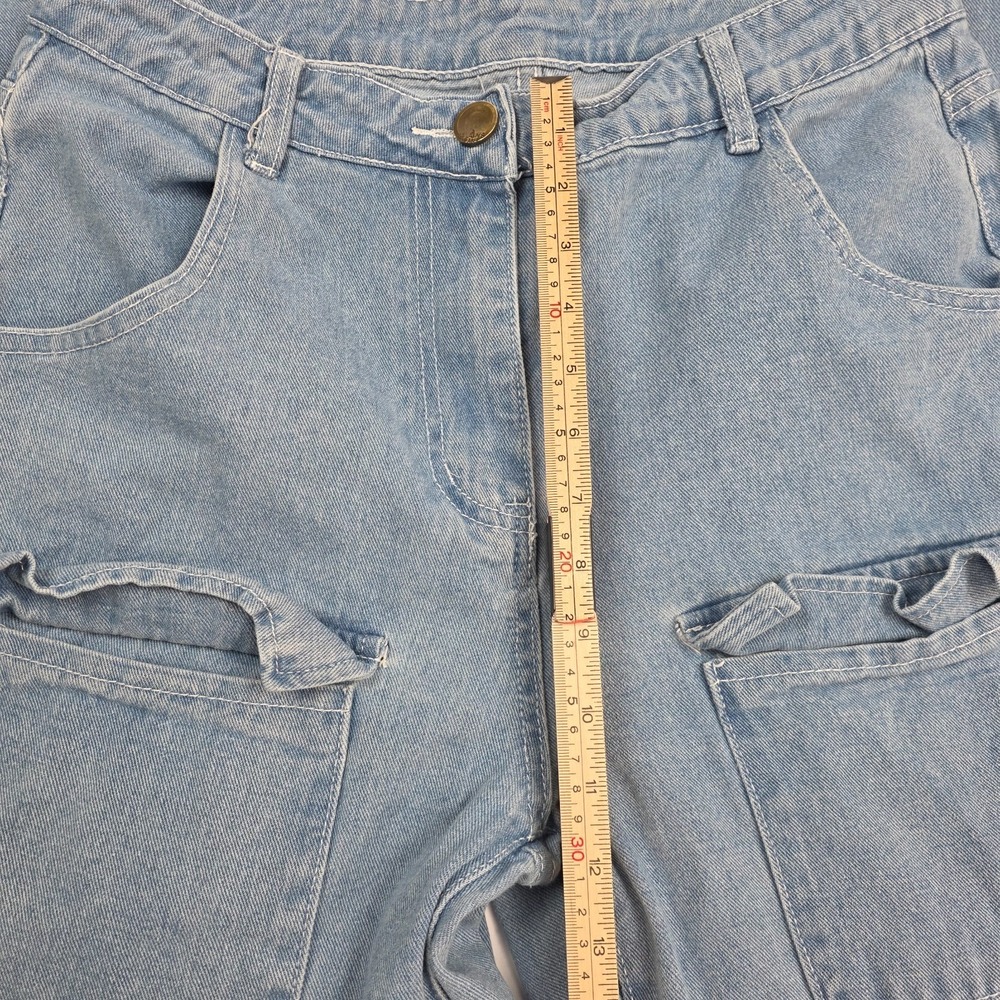Women's Cargo Jeans Baggy Wide Leg Mom Y2K - Picture 5 of 7